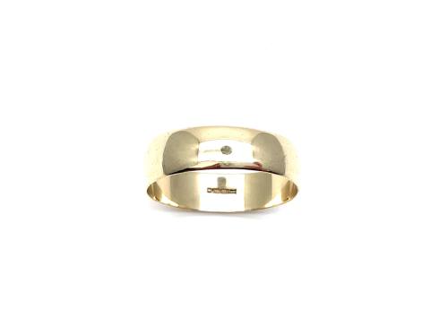 9ct Yellow Gold Plain Wedding Ring 6mm