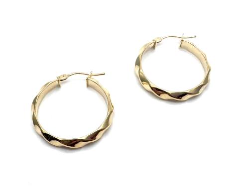 9ct Yellow Gold Twisted Hoop Earrings