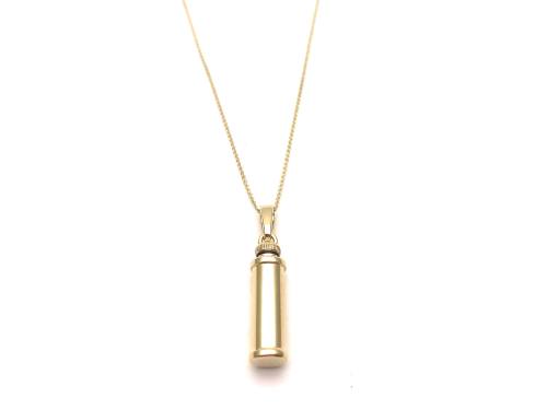 9ct Yellow Gold Cylinder Ashes Locke & Chain