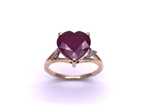 9ct Malagasy Ruby & Zircon Heart Ring