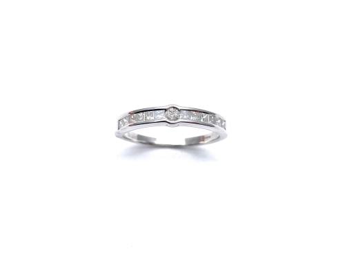 9ct White Gold Diamond Band