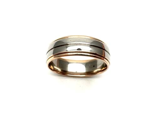 9ct Rose Gold & Palladium Wedding Ring