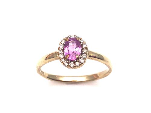 9ct Pink Sapphire & Diamond Ring