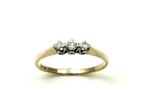 9ct Yellow Gold Diamond 3 Stone Ring