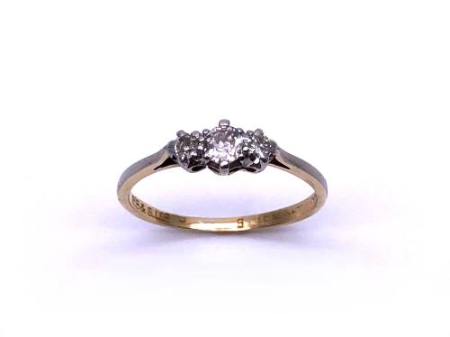 18ct Yellow Gold Diamond 3 Stone Ring