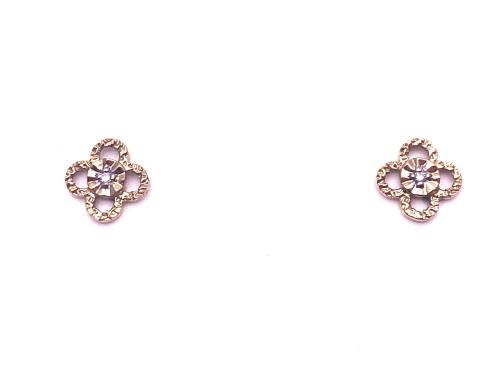 9ct Yellow Gold Diamond Stud Earrings