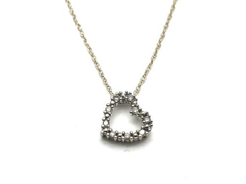 9ct Diamond Heart Pendant & Chain