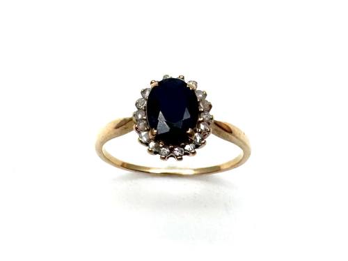 9ct Sapphire & Diamond Cluster Ring