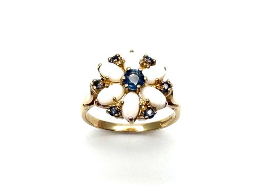 9ct Sapphire & Opal Cluster Ring