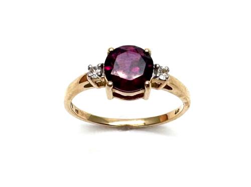 9ct Garnet & Zircon 3 Stone Ring