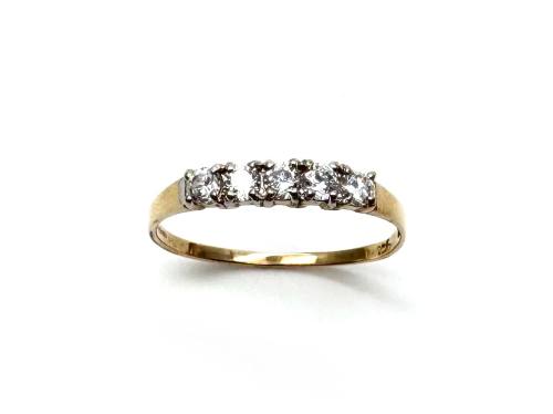 9ct Yellow Gold CZ 5 Stone Ring