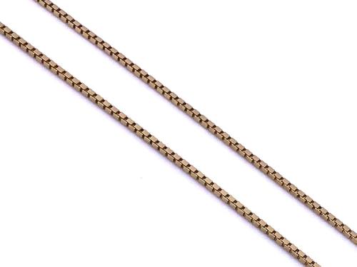 9ct Yellow Gold Fine Box Chain 18 Inch