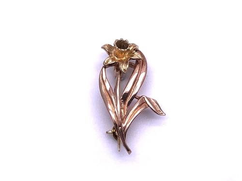 9ct Yellow & Rose Gold Flower Brooch