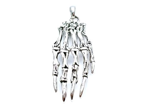 Silver Skeleton Hand Pendant