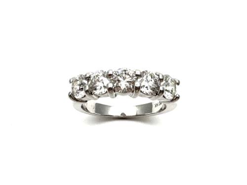 14ct White Gold Diamond 5 Stone Ring