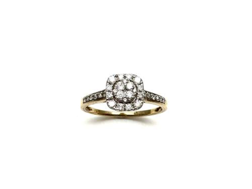 9ct Diamond Cluster Ring 0.50ct