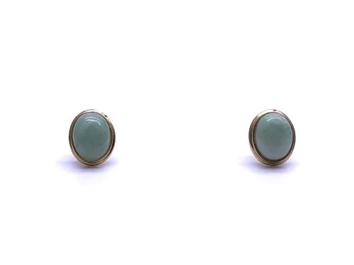 9ct Yellow Gold Jade Stud Earrings