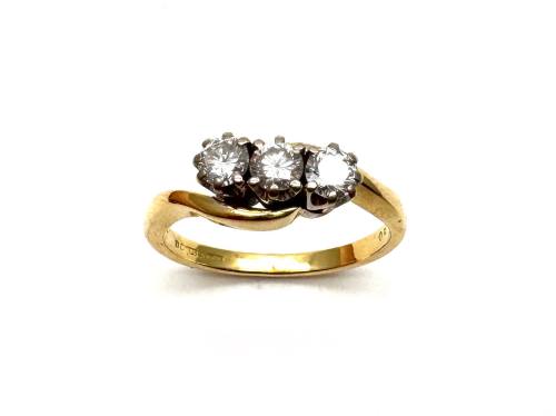 18ct Yellow Gold Diamond 3 Stone Ring