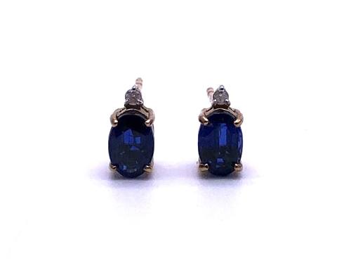 9ct Kyanite & Diamond Stud Earrings