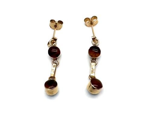 9ct Reversible Amber & Agate Earrings