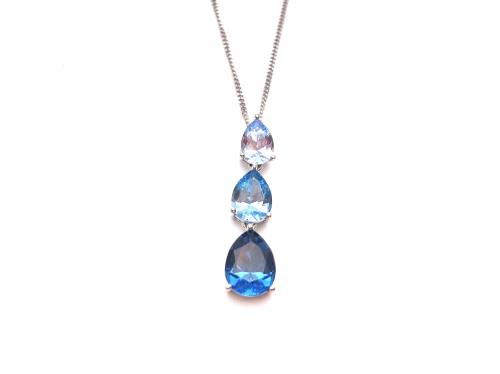 9ct Synthetic Spinel Pendant & Chain