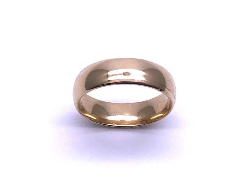 9ct Yellow Gold Wedding Band 6mm