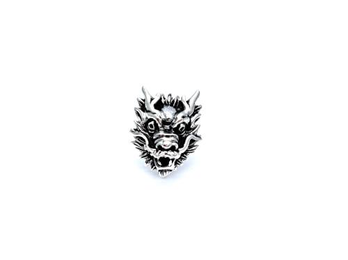 Silver Dragon Head Single Stud Earring