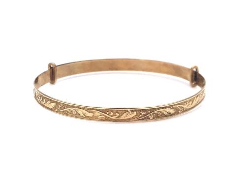 9ct Yellow Gold Expanding Maids Bangle