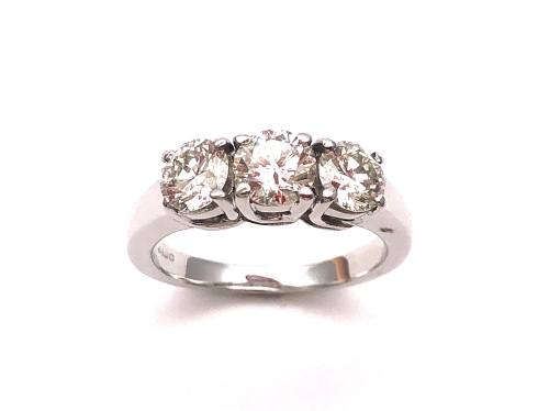 18ct White Gold Diamond 3 Stone Ring