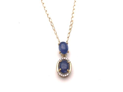 9ct Sapphire & Diamond Necklet