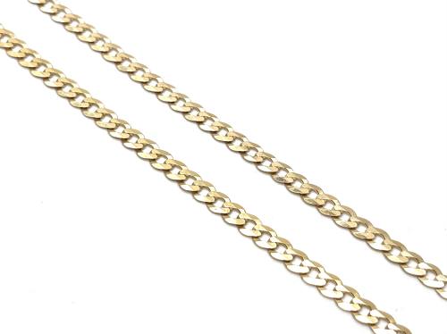 9ct Yellow Gold Flat Curb Chain 20 inch