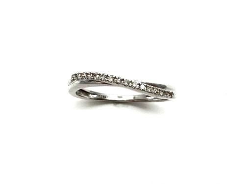 9ct White Gold Diamond Crossover Ring