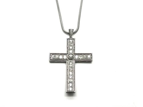 Platinum Diamond Cross & Chain