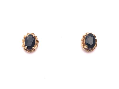 9ct Yellow Gold Sapphire Stud Earrings