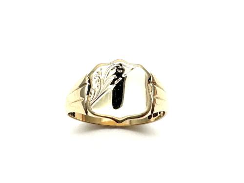 9ct Yellow Gold Shield Signet Ring