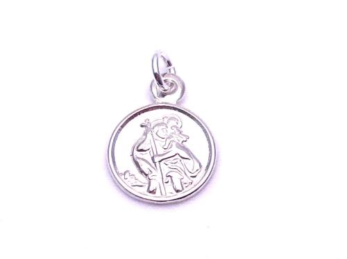 Silver Small St Christopher Pendant 10mm