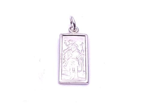 Silver St Christopher Ingot Pendant