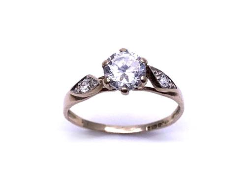 9ct Yellow Gold CZ Solitaire Ring