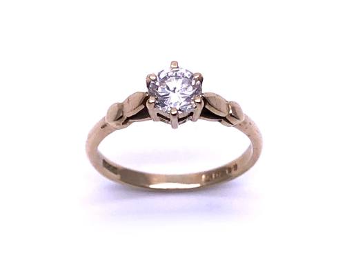 9ct Yellow Gold CZ Solitaire Ring