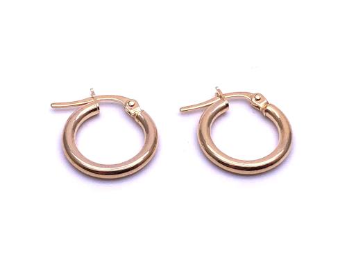 9ct Yellow Gold Hoop Earrings 10mm