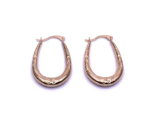 9ct Yellow Gold Oval Hoop Earrings