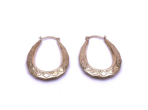 9ct Yellow Gold Creole Hoop Earrings