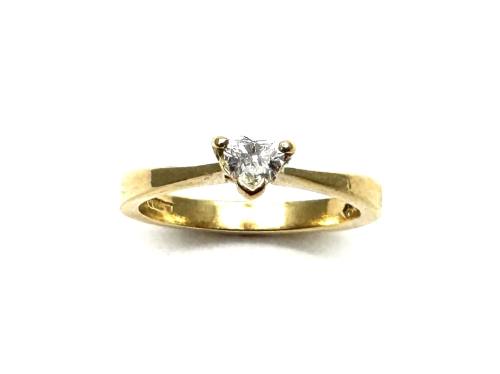 18ct Yellow Gold Heart Diamond Ring