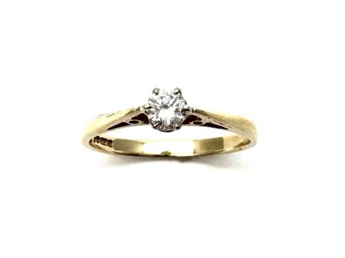 9ct Yellow Gold Diamond Solitaire Ring