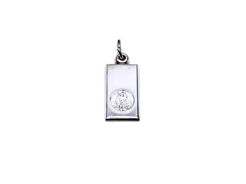 Silver Ingot St Christopher Pendant