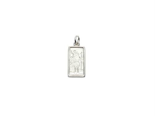 Silver Rectangular St Christopher Pendant