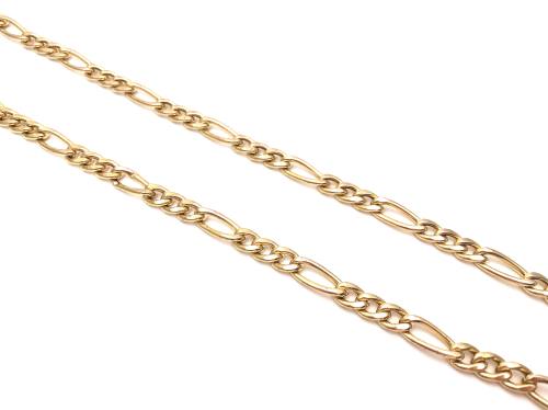 9ct Semi Solid Figaro Chain 24 Inch