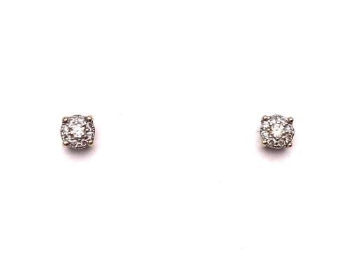 9ct White Gold Diamond Cluster Earrings