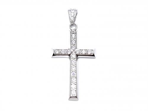 Silver CZ Cross Pendant at Segal's Jewellers