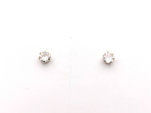 9ct Yellow Gold CZ Stud Earrings